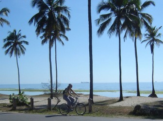 Me cycling to work, and thats the Indian Ocean in the background