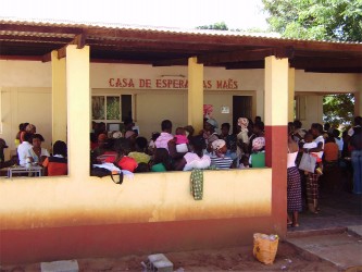 The busy waiting room of the antenatal clinic