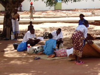 Some respite from the heat in the shade at the end of the day