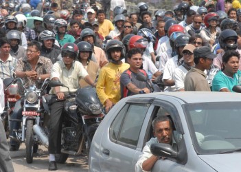 The queues for petrol