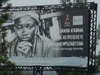 An AIDS poster in Kigali city