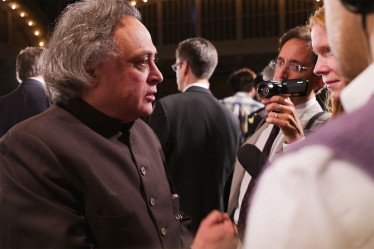 Jairam Ramesh is interviewed at Climate Week in New York. Credit: Matthew McDermott