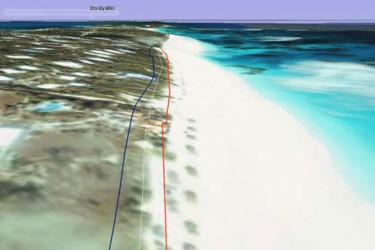 Another example showing predicted rising sea levels along a Caribbean beach. Taken from www.caribsave.org