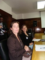 Katie Bigmore of DFID (at the front) and Lisa Nelson of CDC Mozambique