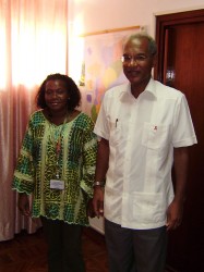 Minister Garrido with Dr Celia Goncalves in the Ministers meeting room