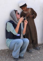 Picture: Meeting some of the local youngsters in Helmand