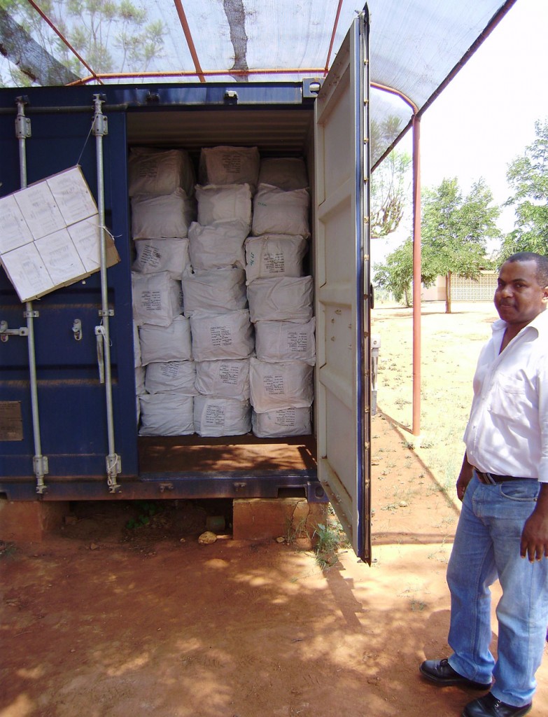 Photo of bed nets in a container