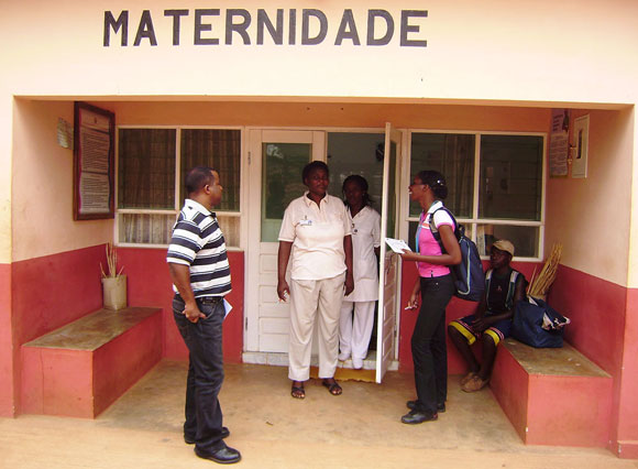 Photo of people outside a health centre