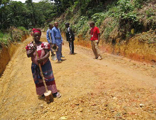 Photo of a woman on a road