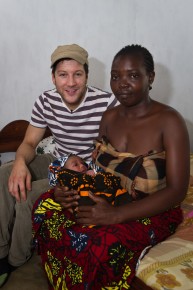 Holding the baby: meeting two-day-old Abdullah and his mum, Marium. Picture: Jonathan Banks/Comic Relief