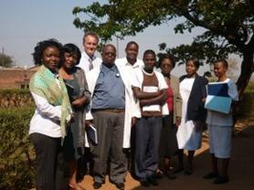 Ruth Ethel and Neil with staff from Mtengowatenga Mission hospital. Picture: Neil Squires/DFID