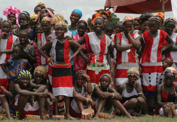 Senegalese girls who are being spared the pain of female genital multilation/cutting as a result of Tostan's work supported by the UNFPA-UNICEF Joint Programme