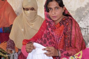 Sughran Tahir set up a tailoring facility with some girls from her village as apprentices from the training and stipend she received. Picture: Punjab Skill Development Fund (PSDF)