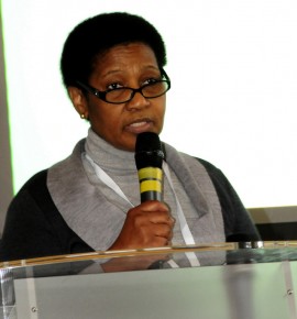 Phumzile Mlambo-Ngcuka speaks at 'Keep her safe: protecting girls and women in emergencies' event. Picture: Sheena Ariyapala/DFID