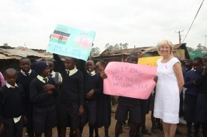 AMAF pupils showing their love of Lisa. Picture: