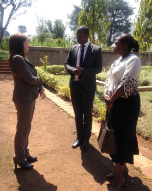 Lynne Featherstone visits the genocide memorial at Ntarama Church. Picture: Jennifer Harris/DFID