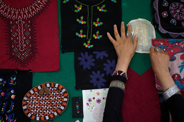 Sewing and handicraft products created by Afghan women in the Zardosi network. Picture: Zardozi.