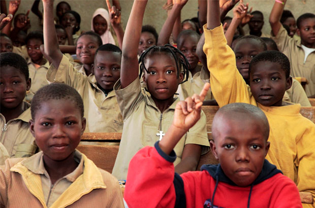 Children in Burkina Faso take part in a lesson. Picture: Jessica Lea/DFID.