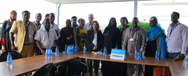 Lynne Featherstone with the Somali minister of Women and Human Rights and the Gender Based Violence Working Group. Picture: DFID Somalia 