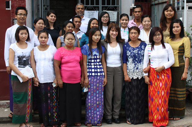 Lynne Featherstone with paralegals and youth leaders at the PSVI-funded legal clinic, run by ActionAid. Picture: Monica Allen/DFID