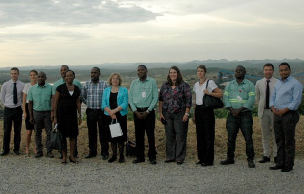 Baroness Northover, DFID Mozambique staff,   Jo Kuenssberg British High Commissioner to Mozambique and staff at vale overlooking the Moatize Mine at sunset. Picture:Sophie Newman/DFID