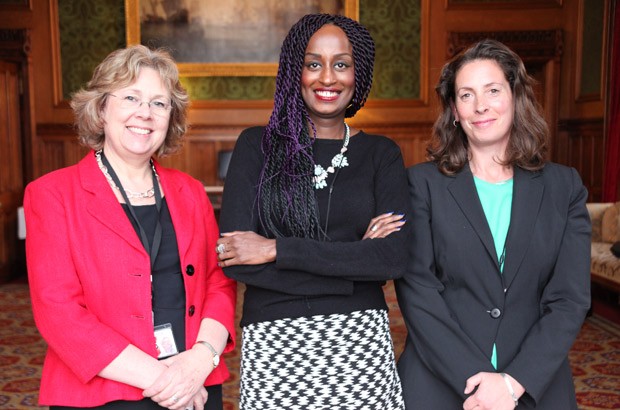 Leyla Hussein (middle) and Rosalind Colman Jerram (right) from the Dahlia Project, met with International Development Minister, Baroness Northover (left), on Thursday 26 February 2015 to discuss the importance of safe spaces and counselling services for survivors of FGM and how they could be developed for resource-constrained settings. Picture: DFID/Lindsay Mgbor