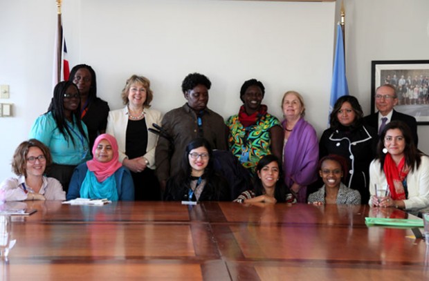 International Development minister Lindsay Northover meets a group of women with disabilities from Zimbabwe, Kenya, Uganda, Ghana, Mexico and Pakistan along with Handicap International. Picture: Sheena Ariyapala/DFID