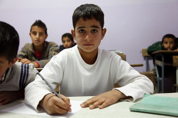 11-year-old Ahmad from Syria is back in school thanks to support from UK aid. Picture: Russell Watkins/DFID.