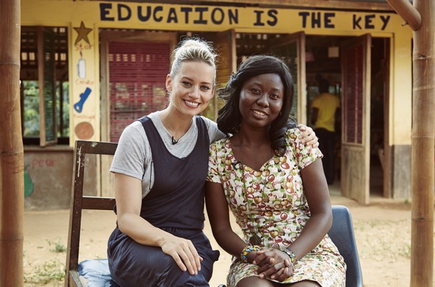 Kimberly Wyatt meets Dora, a teacher at Dwabor school.